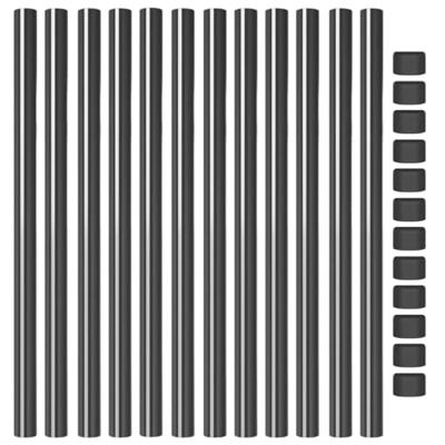 Hekpalen 12 pcs Grijs 60 cm Poedergecoat staal