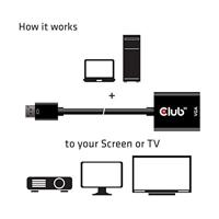club3D CAC-2013 DisplayPort / VGA Adapter [1x DisplayPort stekker - 1x VGA-bus] Zwart - thumbnail