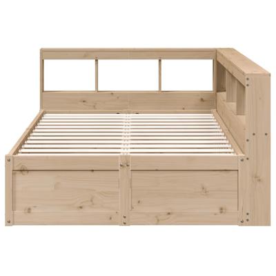 Bed met boekenkast zonder matras massief grenenhout 135x190 cm - thumbnail