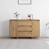 Dressoir artisanaal eikenkleurig 120 x 41 x 75 cm Bewerkt hout - thumbnail