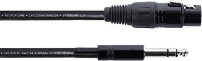 Cordial EM 3 FV XLR Verbindingskabel [1x XLR-bus 3-polig - 1x Jackplug male 6,3 mm (stereo)] 3 m Zwart