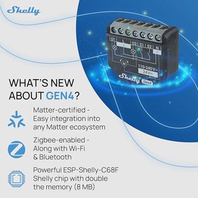 Shelly 2PM Gen4 Besturingsapparaat Bluetooth, WiFi, ZigBee