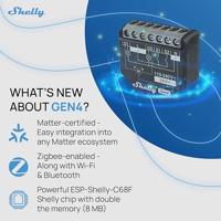 Shelly 2PM Gen4 Besturingsapparaat Bluetooth, WiFi, ZigBee - thumbnail