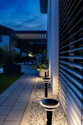 LEDVANCE ENDURA STYLE SOL 2CIRCLE40CM6WBK LEDV 4058075392748 Staande lamp op zonne-energie met bewegingsmelder 6 W Zwart