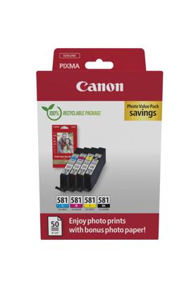 Canon inktcartridge CLI-581, 200 - 259 pagina's, OEM 2103C006, 4 kleuren Canon inktcartridge CLI-581, 200 - 259 pagina's, OEM 2103C006, 4 kleuren