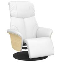 Fauteuil verstelbaar met voetensteun kunstleer wit - thumbnail