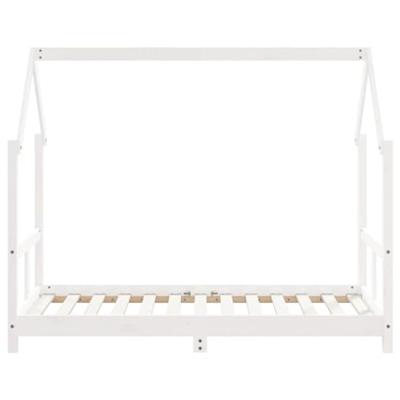 Kinderbedframe 80x160 cm massief grenenhout wit