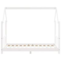 Kinderbedframe 80x160 cm massief grenenhout wit - thumbnail