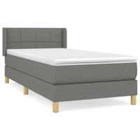 Boxspring met matras stof donkergrijs 90x200 cm - thumbnail