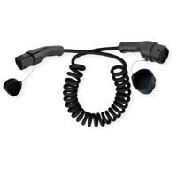 ROLINE Auto oplaadkabel Type2, 3-fase, 480VAC (3P+N+E), 16 A, 11 kW, spiraalkabel (bruikbaar 1,8m) - thumbnail