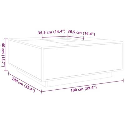 Salontafel 100x100x40 cm bewerkt hout sonoma eikenkleurig