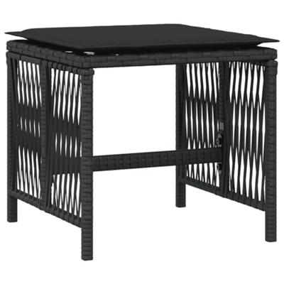 15-delige Tuinset met kussens poly rattan zwart - thumbnail
