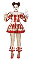 Killer Clown Kostuum Dames Goud/Rood - thumbnail