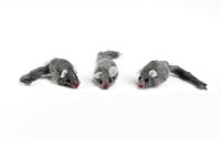 Pluche muisjes 3 stuks kattenspeelgoed - Grijs - thumbnail