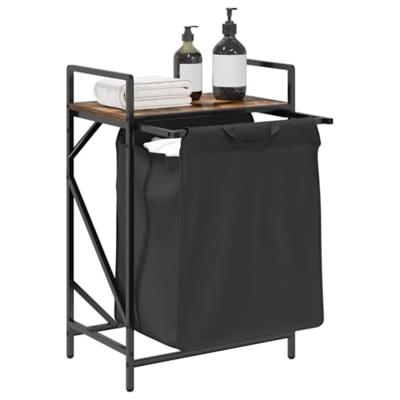 Wasmand 1 vak met plank gerookt eikenkleurig