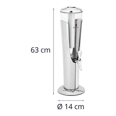 Royal Catering RCSD-4 Sapdispenser, 3 liter, koelsysteem met ledverlichting, drankdispenser, drankdispenser met tapkraan