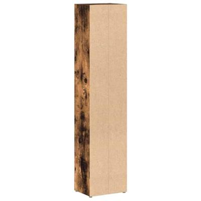 CD-kasten 2 st 21x16x93,5 cm bewerkt hout gerookt eikenkleurig
