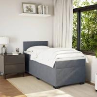 Boxspring met matras fluweel donkergrijs 90x200 cm - thumbnail