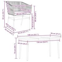 5-delige Tuinset met kussens poly rattan glas zwart - thumbnail