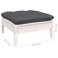 7-delige Loungeset met kussens grenenhout wit - thumbnail