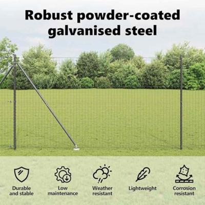 VidaXL Afrasteringspaal 7 pcs grijs staal