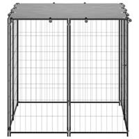 VidaXL Hondenkennel 110x110x110 cm staal zwart - thumbnail