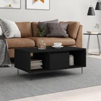 Salontafel 90x50x36,5 cm bewerkt hout zwart - thumbnail