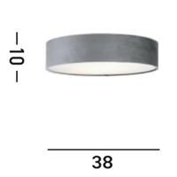 Searchlight PlafondlampDrum Pleat 38cm velvet antraciet - 23298-2GY - thumbnail