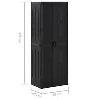 Tuinkast 65x45x172 cm PP rattan zwart - thumbnail