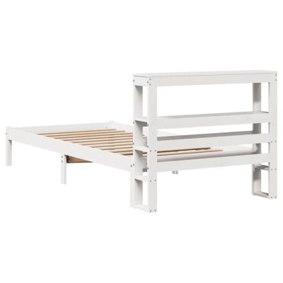Bedframe zonder matras massief grenenhout wit 120x200 cm - thumbnail