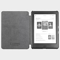 Lunso - Kobo Glo / Glo HD / Touch 2.0 (6 inch) - Vegan saffiano leren sleepcover hoes - Zwart - thumbnail
