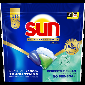 Sun Brilliant Shine Plus Vaatwascapsules Allin 1 16 capsules bij Jumbo Sun Brilliant Shine Plus Vaatwascapsules Allin 1 16 capsules bij Jumbo