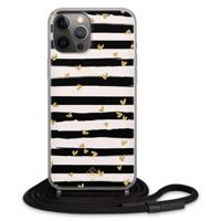 iPhone 12 Pro hoesje met koord - Hart streepjes - thumbnail