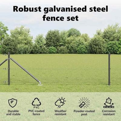 VidaXL Afrasteringspaal grijs 25 x 0,5 m (25 x 25 mm gaas) staal VidaXL Afrasteringspaal grijs 25 x 0,5 m (25 x 25 mm gaas) staal
