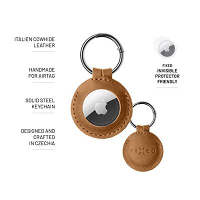 FIXED Leather Case for AirTag brown