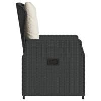 Tuinstoelen 2 st verstelbaar poly rattan zwart - thumbnail