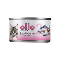 OLLO Cat nr 2 Tuna & Chicken with salmon in broth - nat kattenvoer - 70g - thumbnail