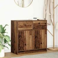 Dressoir met lade 80x34x76 cm spaanplaat oud hout - thumbnail