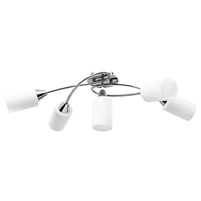 VidaXL Plafondlamp met keramieken cilindervormige kappen 5xe14 wit