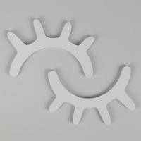 1 paar schattig houten 3D wimper muur sticker decor slaapkamer achtergrond muur sticker (grijs) - thumbnail