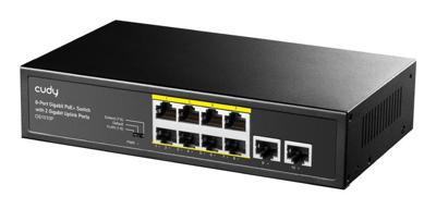 Cudy GS1010P netwerk-switch Gigabit Ethernet (10/100/1000) Power over Ethernet (PoE) Bureaublad-/wandmontage Zwart