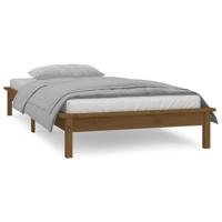 Bedframe LED massief hout honingbruin 90x200 cm - thumbnail