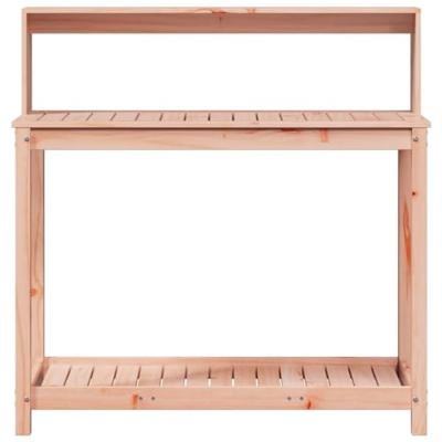 Oppottafel met schappen 108x50x109,5 cm massief douglashout
