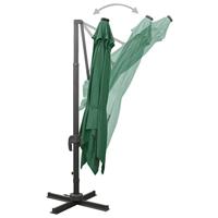 VidaXL Zweefparasol met paal en led-verlichting 300 cm groen - thumbnail