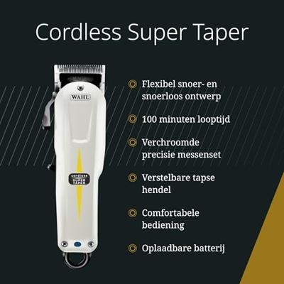 WAHL Cordless Super Taper Zwart, Wit Lithium-Ion (Li-Ion)