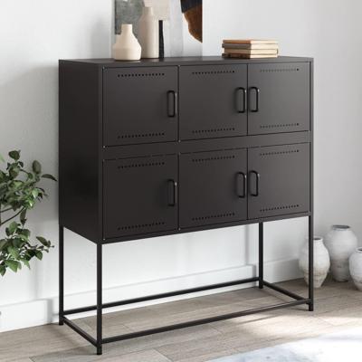 Dressoir 100,5x39x107 cm koudgewalst staal zwart