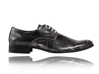 Abstract Black  - Lureaux - Handgemaakte Nette Schoenen Voor Heren