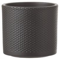 Mica Decorations era pot donkergrijs relief 12,5x13,5cm - thumbnail
