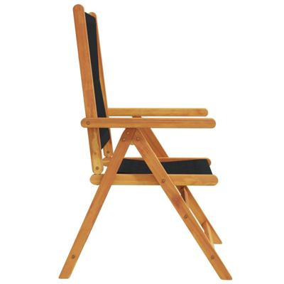 Tuinstoelen 4 st verstelbaar massief acaciahout zwart