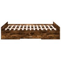 Bedframe met lades bewerkt hout gerookt eikenkleurig 140x190 cm - thumbnail